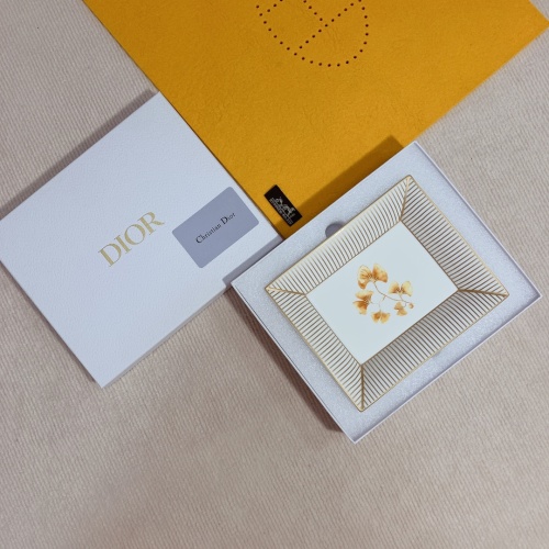 Dior Ginkgo Series Decorative Plate - Porcelain Trinket Dish, Gold Accents 1 Dior Ginkgo Series Decorative Plate - Porcelain Trinket Dish, Gold Accents