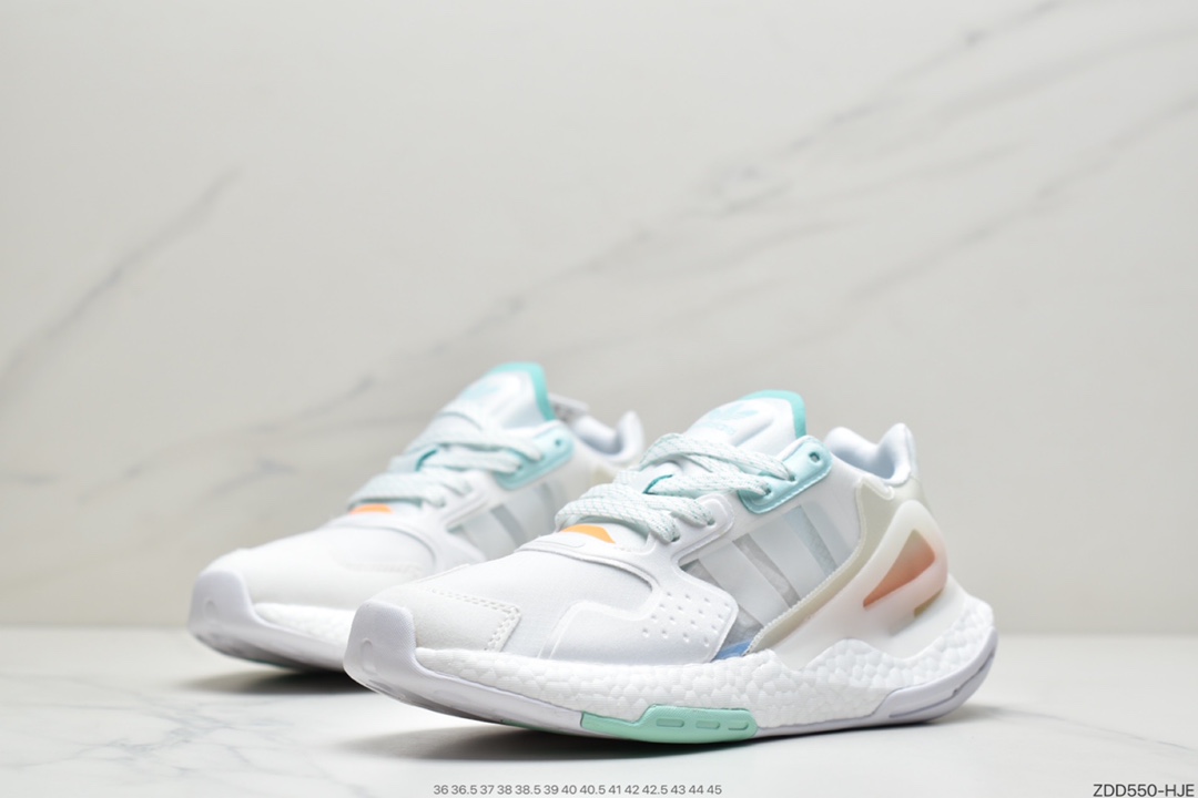 230 阿迪达斯三叶草 Originals 2020 Day Jogger Boost”Grey/Laser Reflectiv”2020版慢跑者系列高弹复古休闲运动跑鞋  GW4912