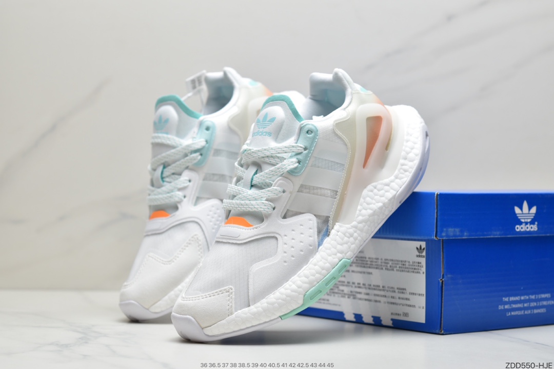 230 阿迪达斯三叶草 Originals 2020 Day Jogger Boost”Grey/Laser Reflectiv”2020版慢跑者系列高弹复古休闲运动跑鞋  GW4912