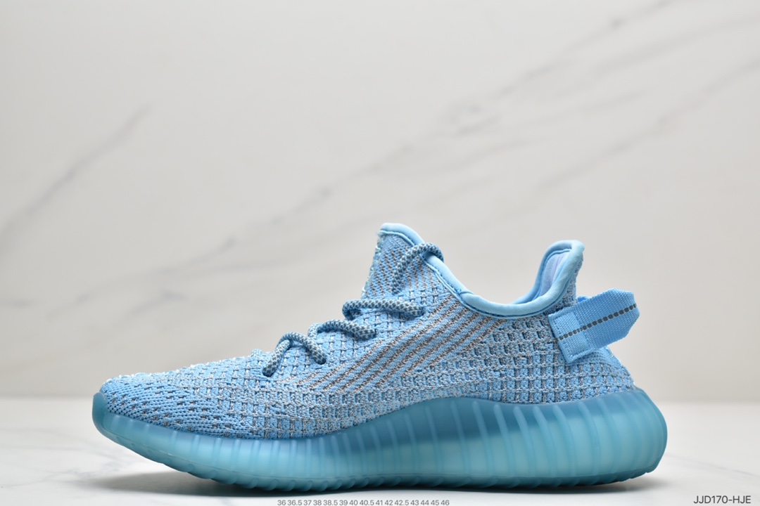 130 Adidas  阿迪达斯 Yeezy Boost 350V2  椰子爆米花休闲运动跑鞋 透气缓震舒适