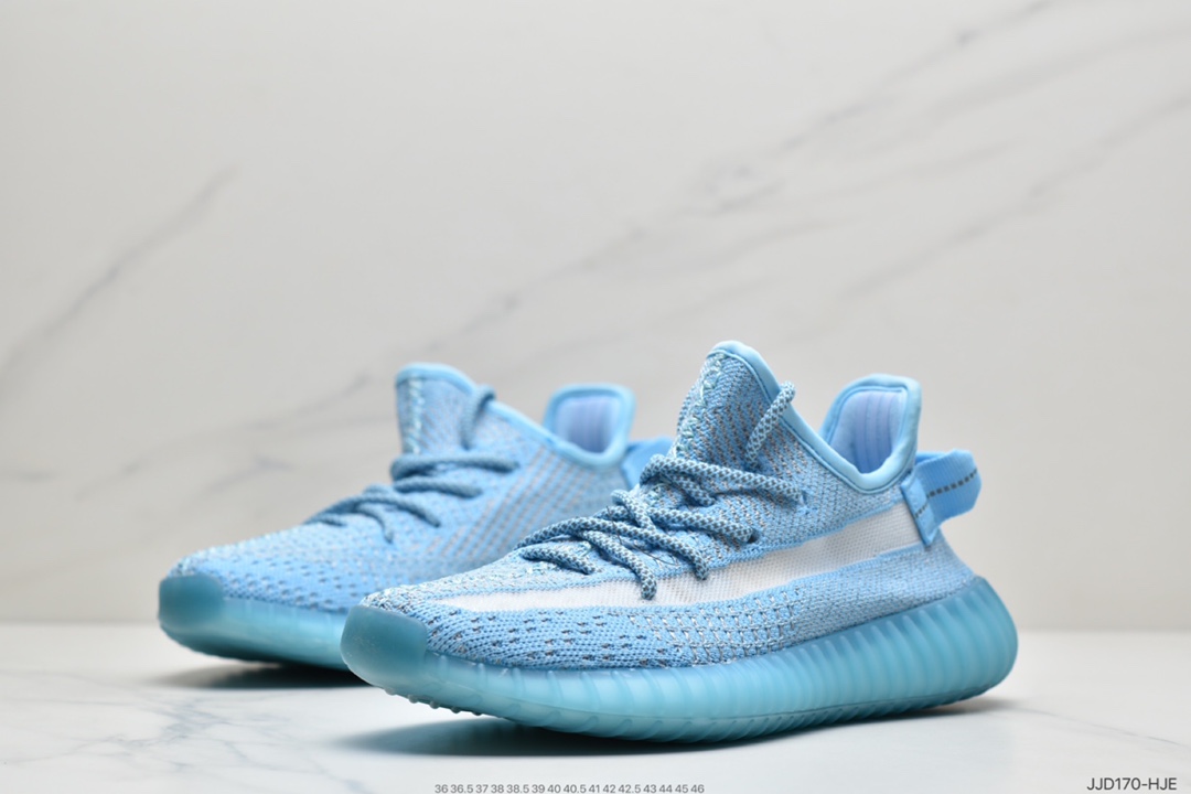 130 Adidas  阿迪达斯 Yeezy Boost 350V2  椰子爆米花休闲运动跑鞋 透气缓震舒适