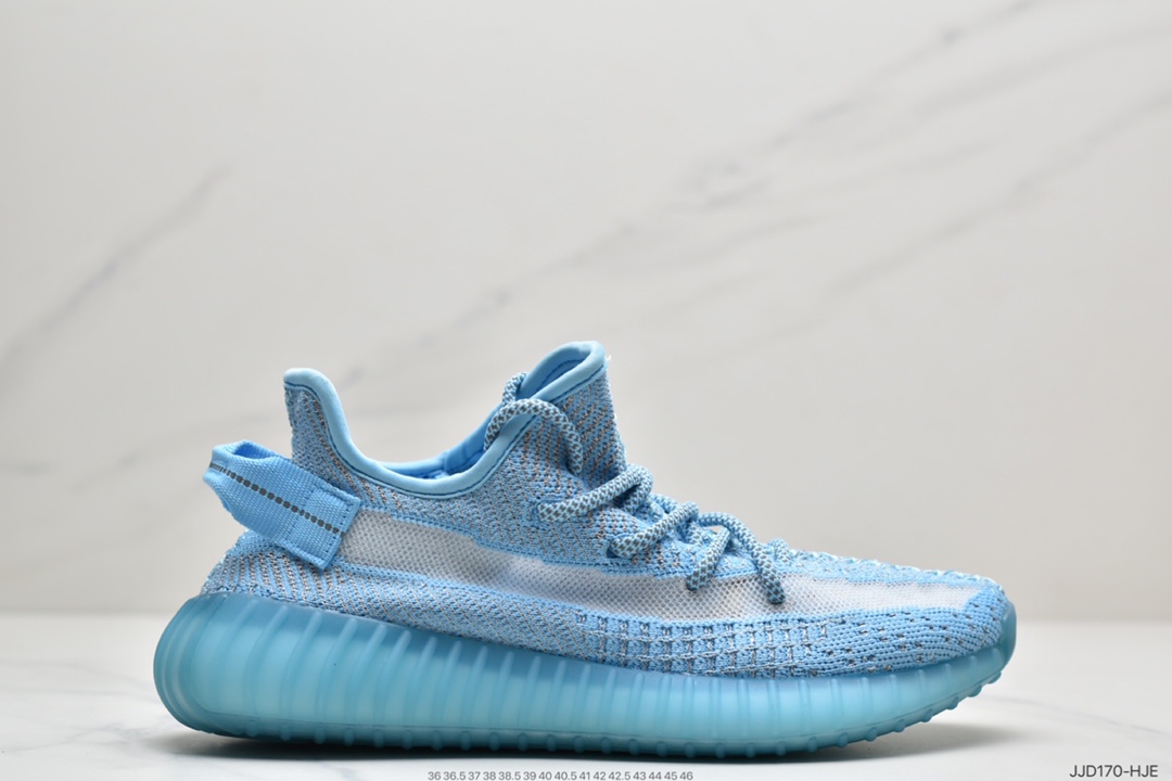130 Adidas  阿迪达斯 Yeezy Boost 350V2  椰子爆米花休闲运动跑鞋 透气缓震舒适