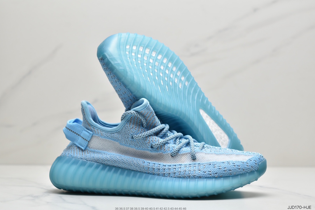 130 Adidas  阿迪达斯 Yeezy Boost 350V2  椰子爆米花休闲运动跑鞋 透气缓震舒适