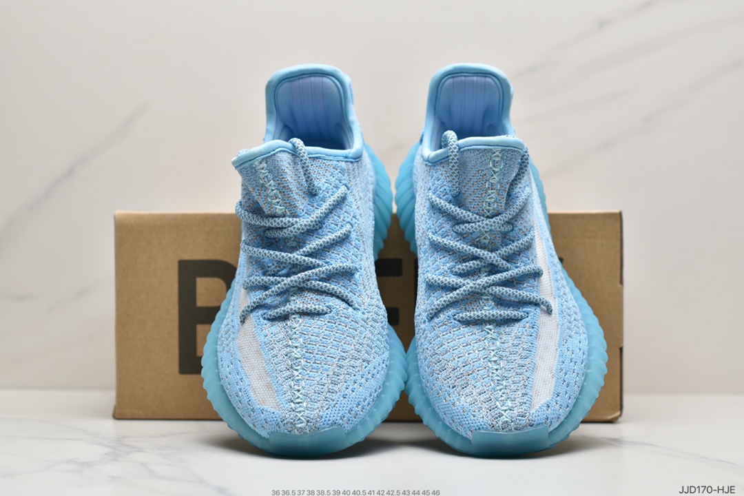 130 Adidas  阿迪达斯 Yeezy Boost 350V2  椰子爆米花休闲运动跑鞋 透气缓震舒适