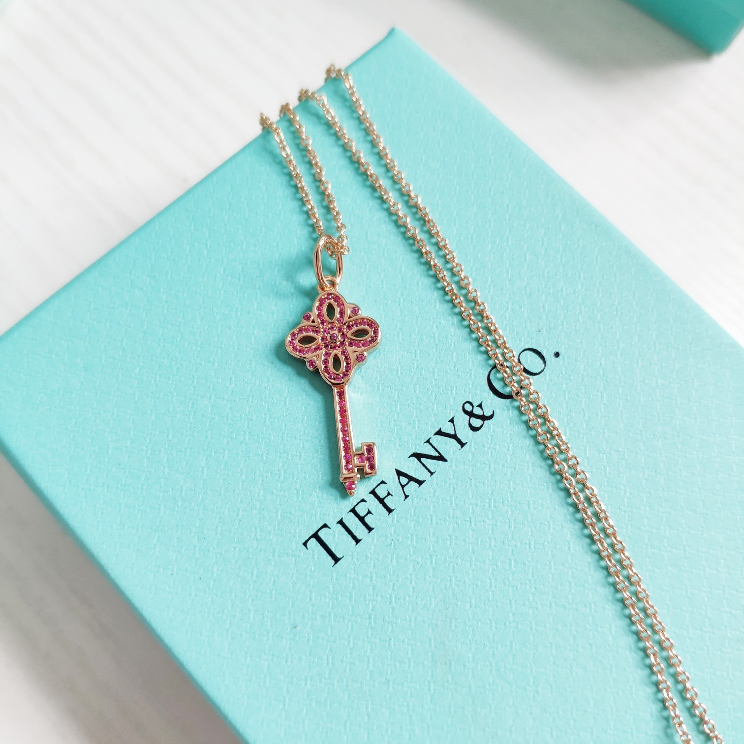 Tiffany & Co. 蒂芙尼粉色Keys钥匙项链