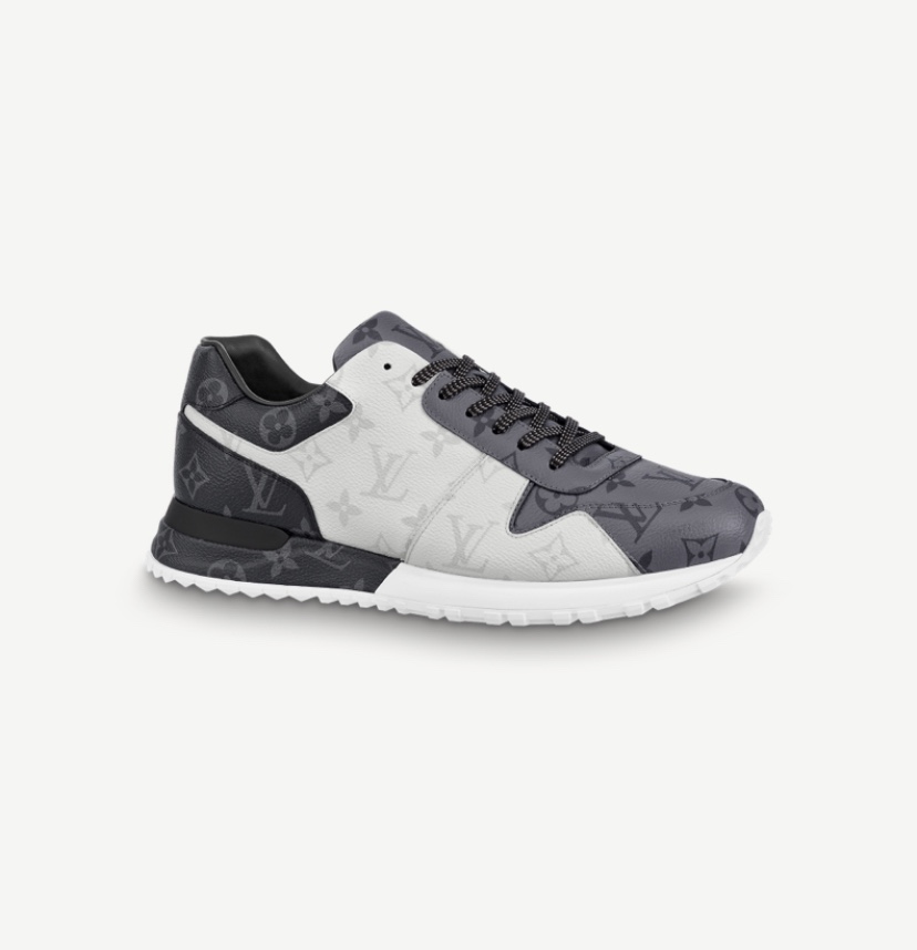 Louis Vuitton Shoes Sneakers Black Grey White Splicing Men Monogram Canvas Calfskin Cowhide Rubber Sweatpants