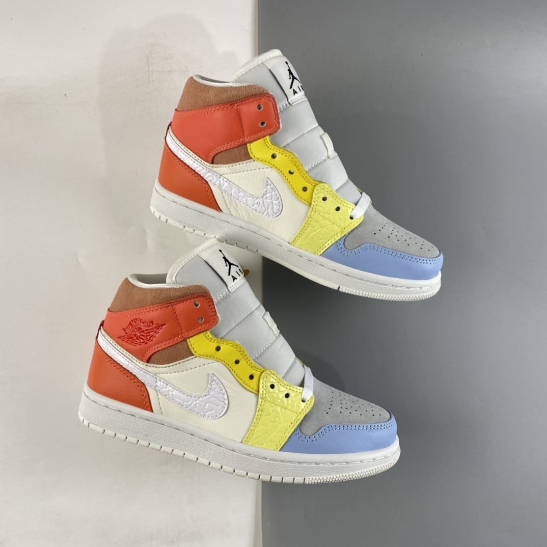 P260  Air Jordan 1 Mid AJ1 乔1 中帮百搭休闲运动板鞋 DJ6908-100