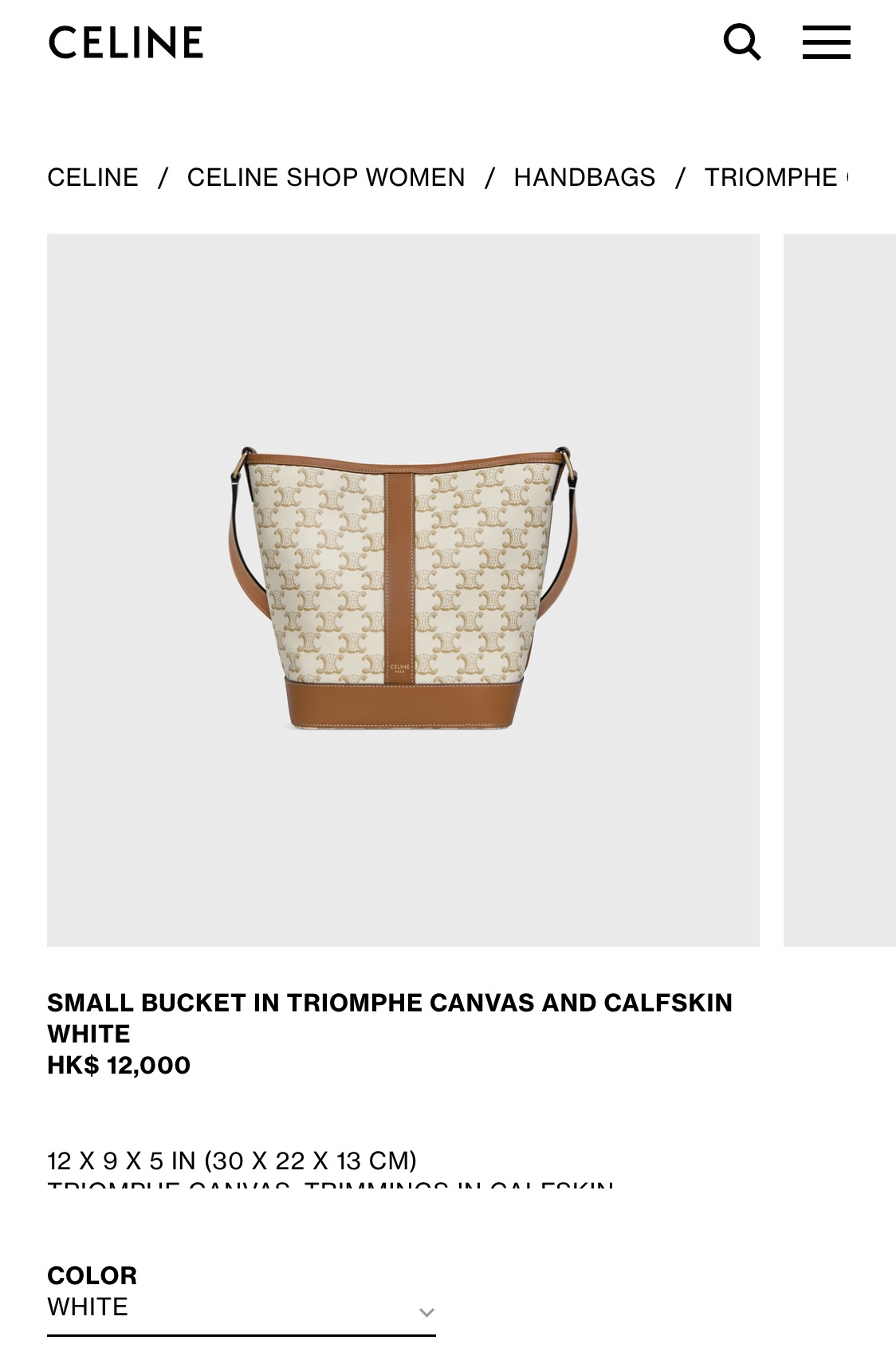 CELINE SMALL BUCKET BAG 191442白花