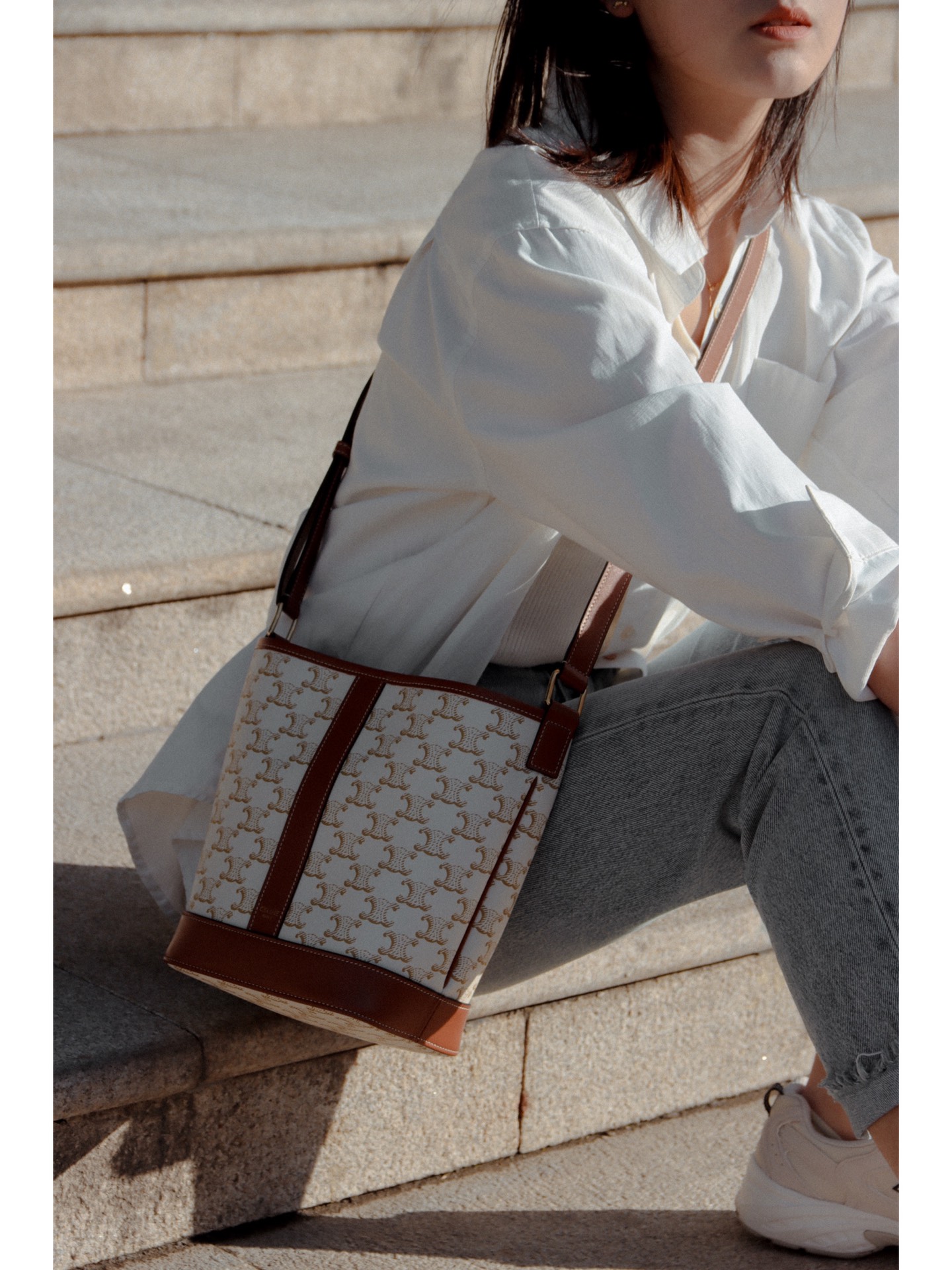 CELINE SMALL BUCKET BAG 191442白花