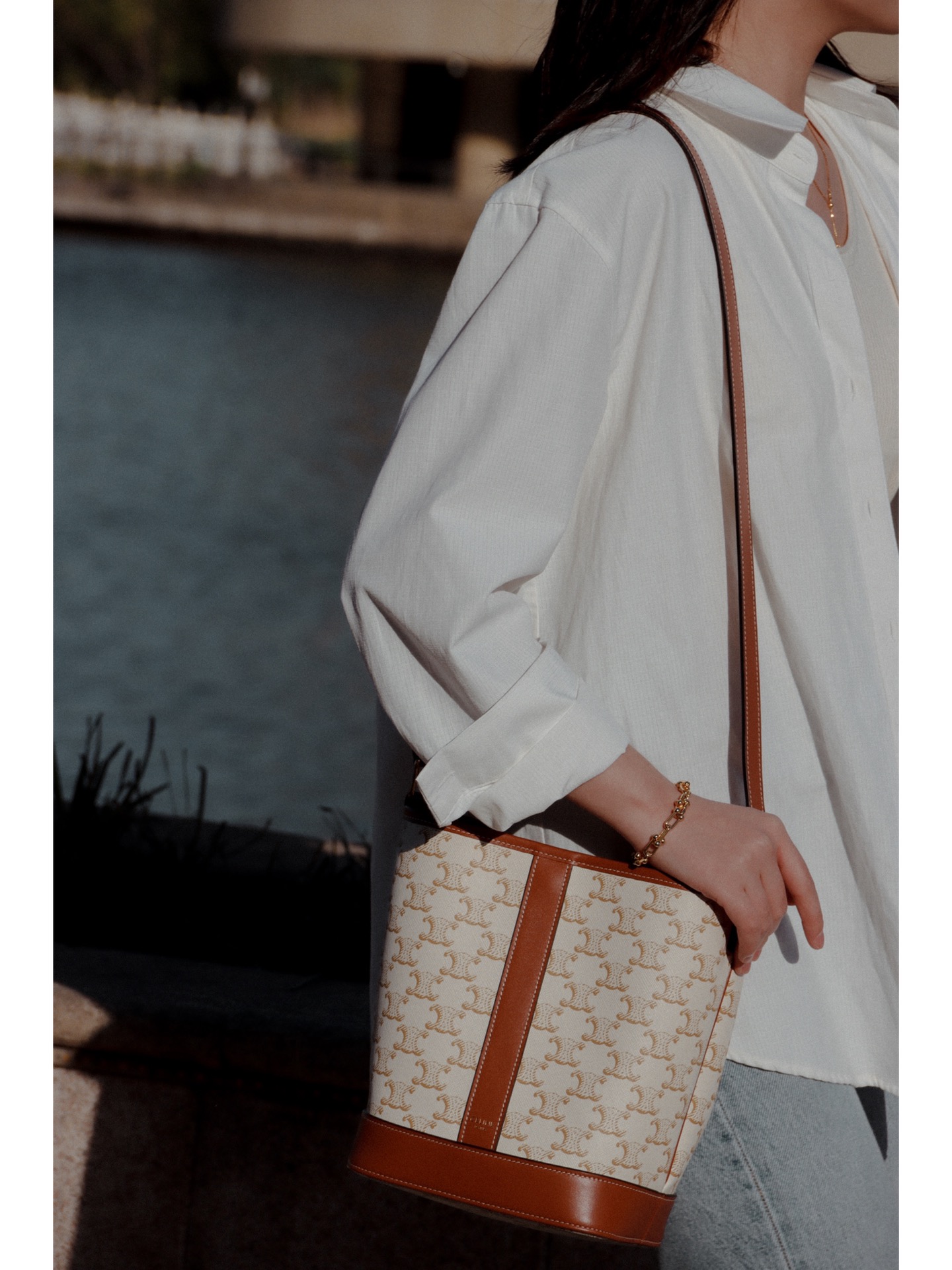 CELINE SMALL BUCKET BAG 191442白花