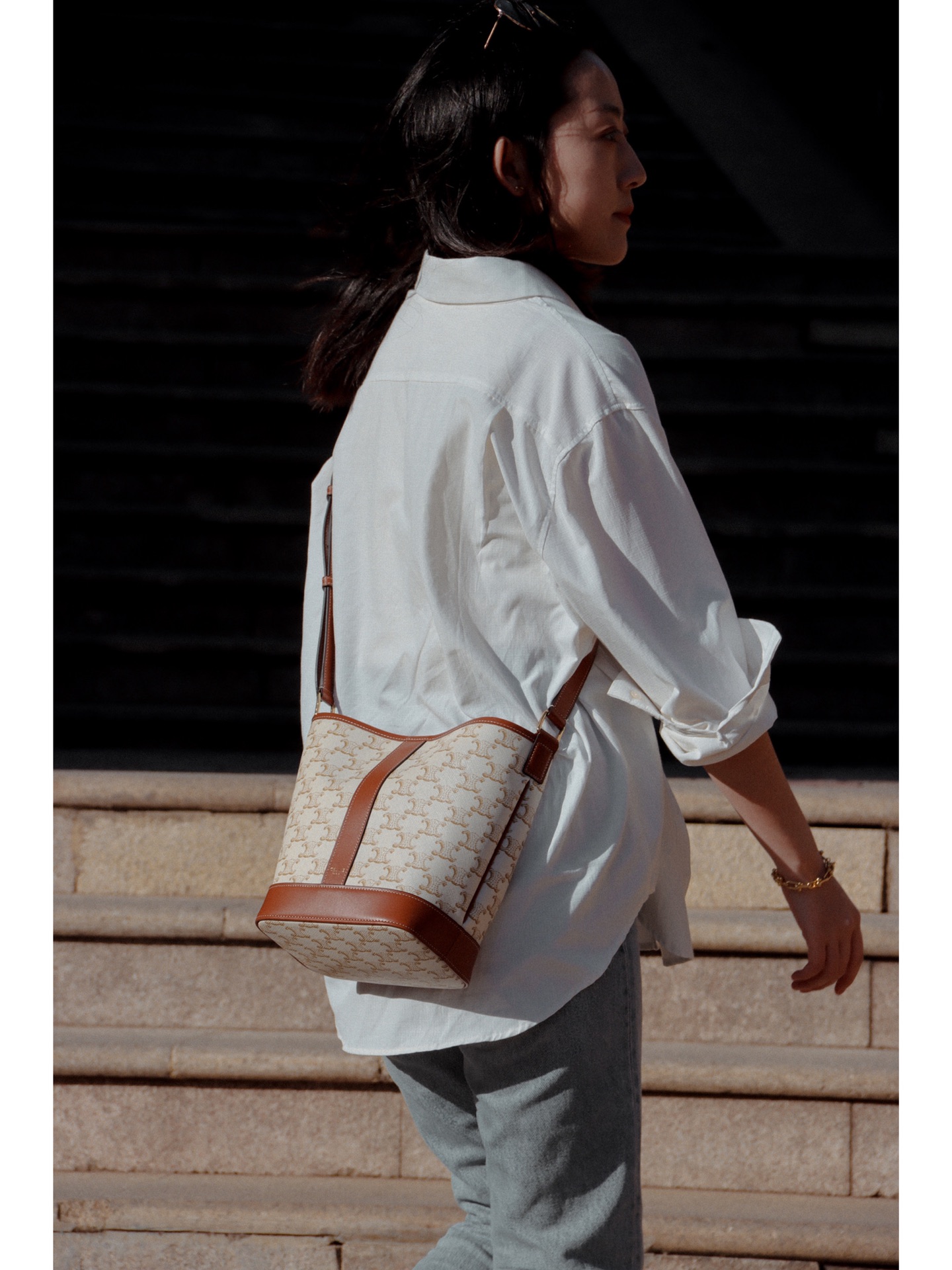 CELINE SMALL BUCKET BAG 191442白花