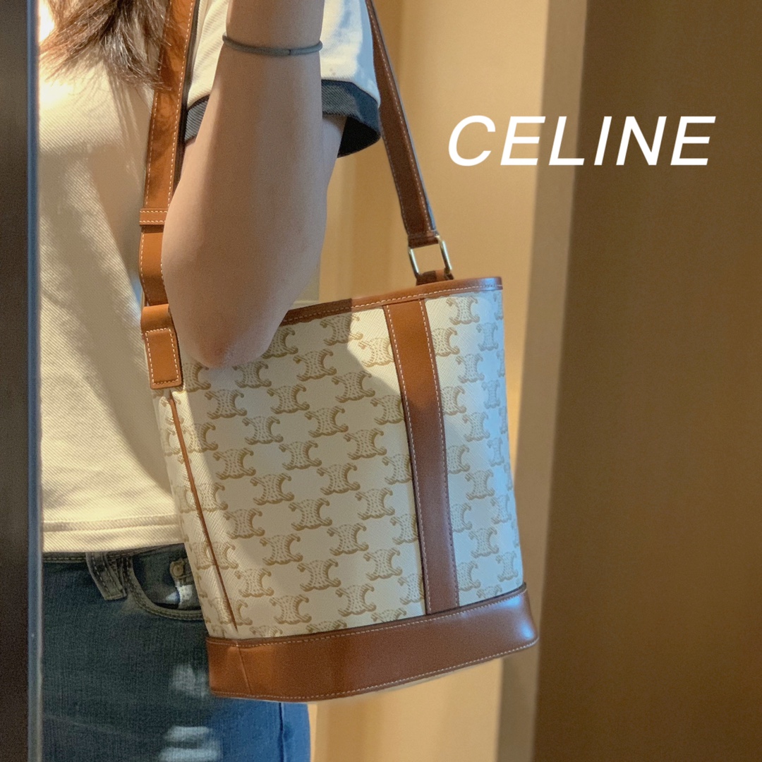 CELINE SMALL BUCKET BAG 191442白花