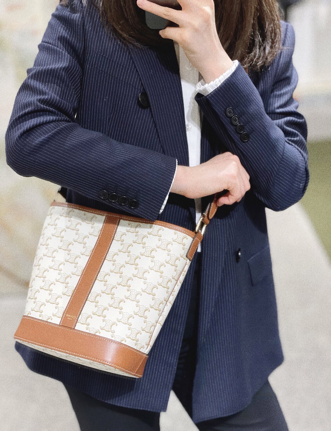 CELINE SMALL BUCKET BAG 191442白花