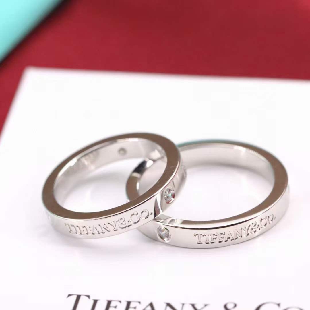 Tiffany & Co. Tiffany&Co.蒂芙尼三钻 情侣对戒 纯银