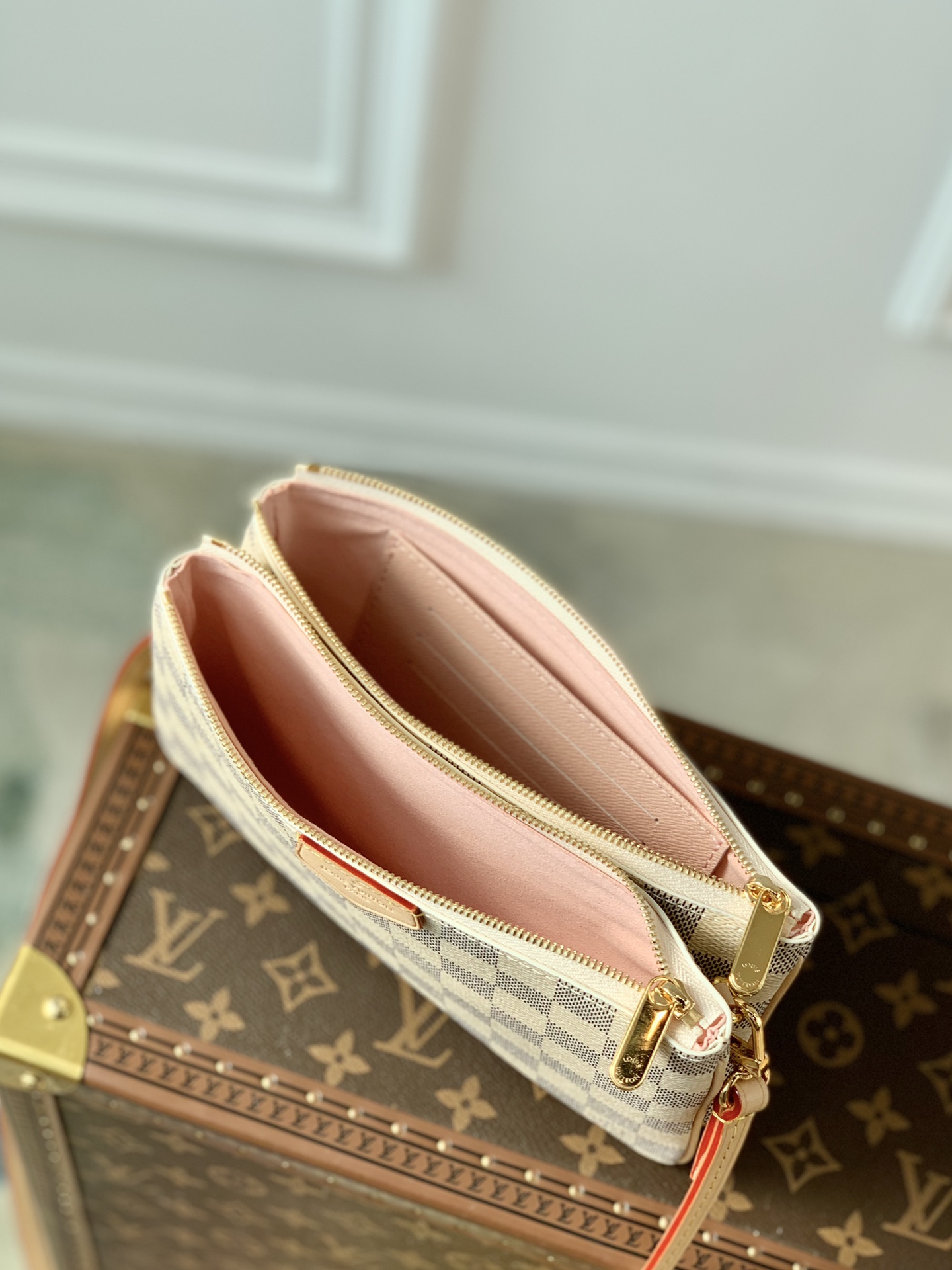 Louis Vuitton LV Double Zip Pochette bag N60460白格