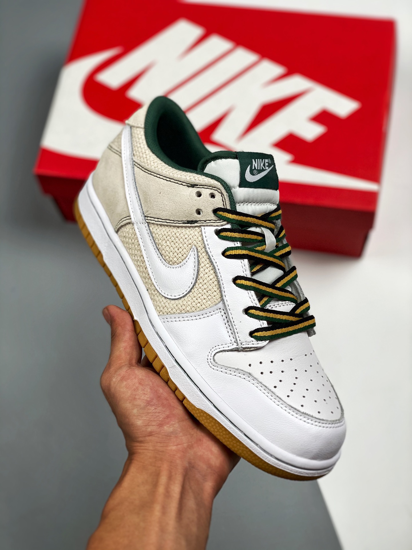Apoyo para tienda 2 NK Dunk LOW blanco gris verde, material de primera capa original, estilo exclusivo procesado por de…