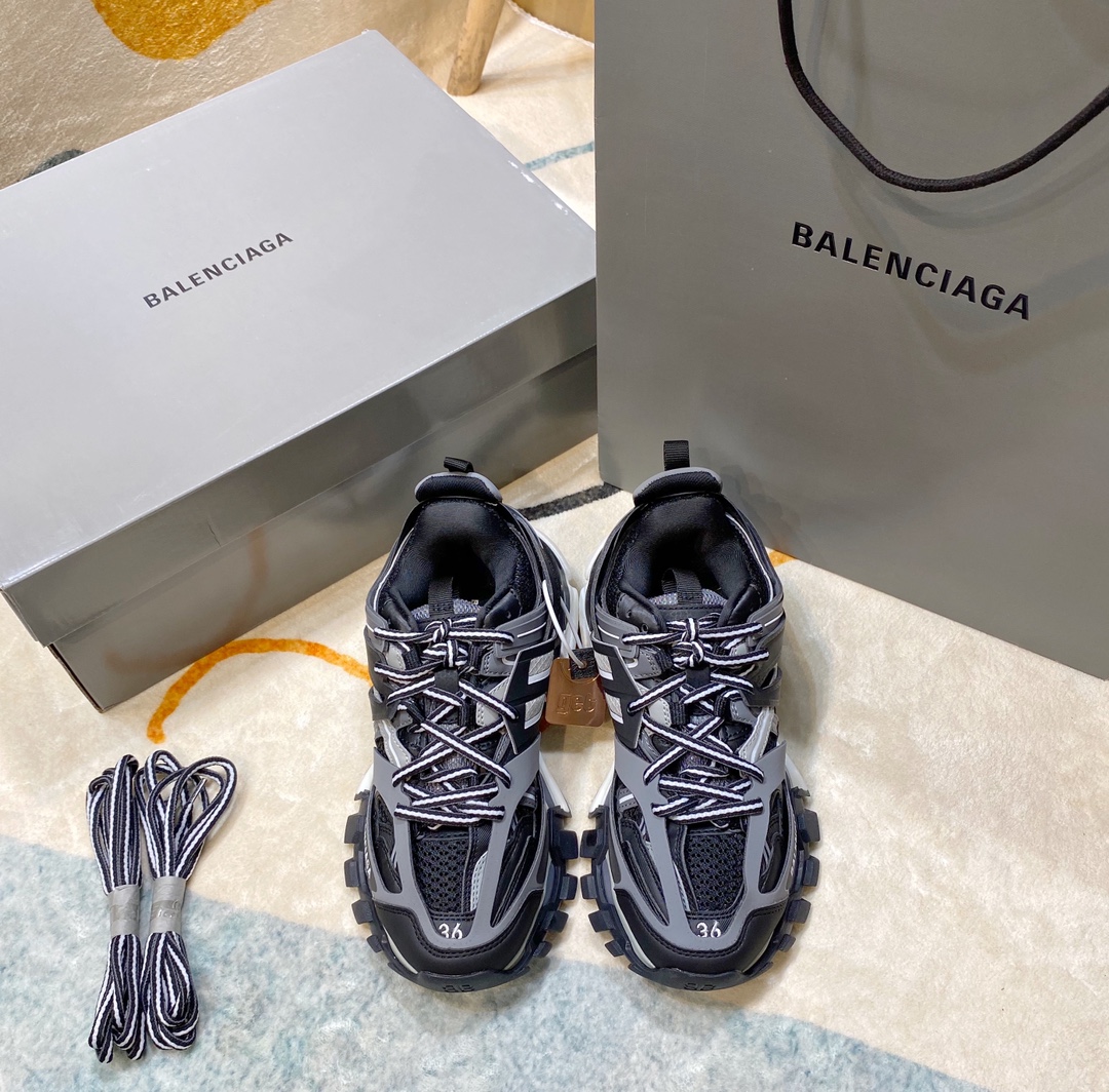 Balenciaga negro y gris · Balenciaga 2021ss nuevo color Track 3.0 zapatos para papá de tercera generación, calzado depo…