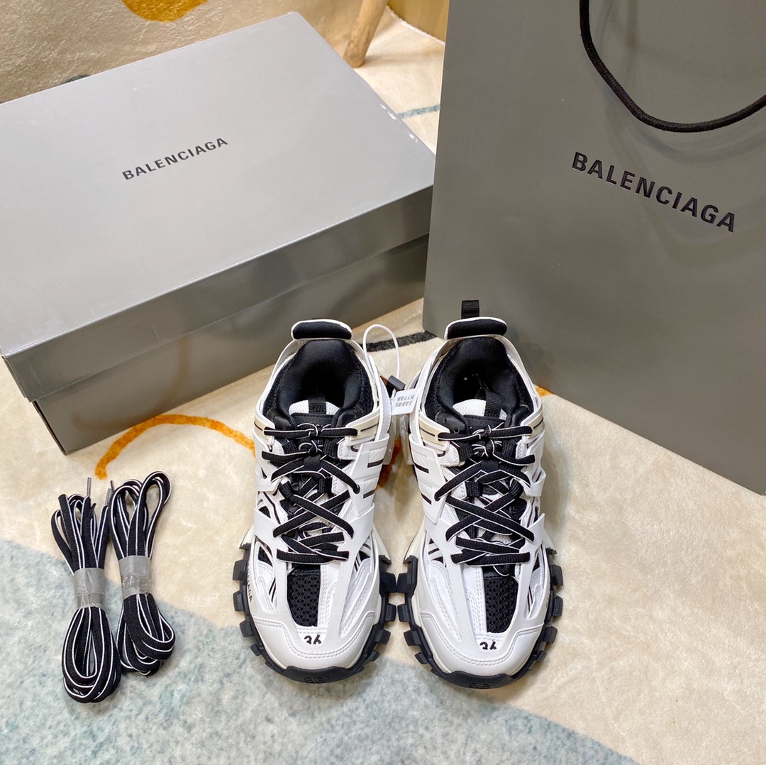 Balenciaga blanco y negro · Balenciaga 2021ss nuevo nuevo color Track 3.0 zapatos para papá de tercera generación, zapa…