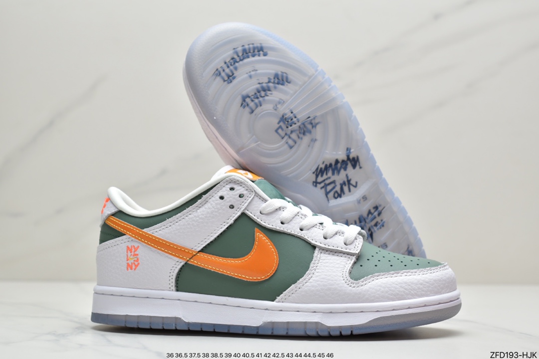 280 耐克Dunk Low’NY vs. NY 白绿黄色，鞋底采用鼠尾草绿色皮革制成 DN2489-300