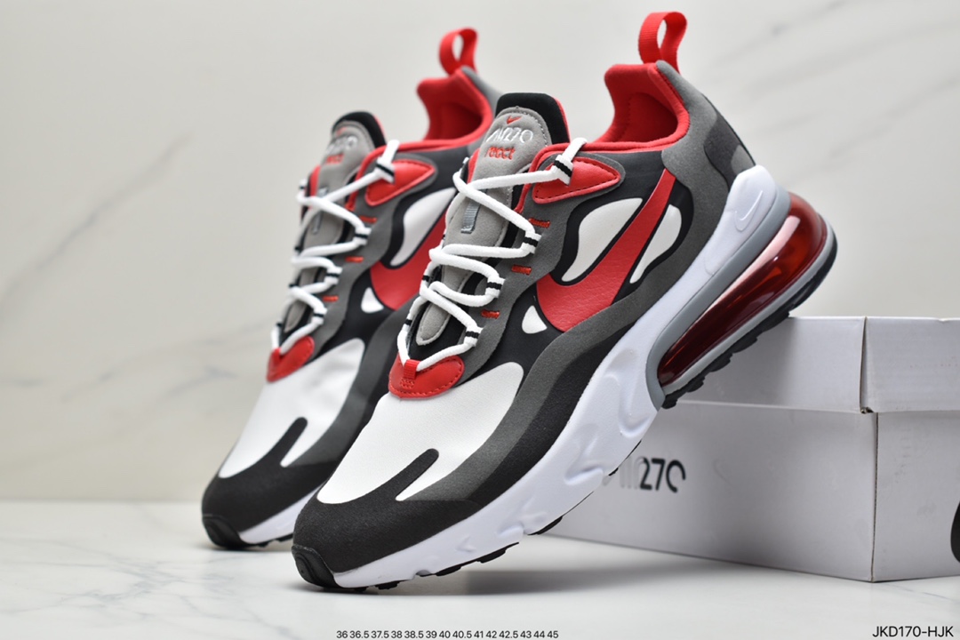 160 耐克Nike Air Max 270 React 瑞亚赛车系列 后半掌气垫百搭运动慢跑鞋打造动感视觉和舒适脚感的双重体验官方 CI3866-002