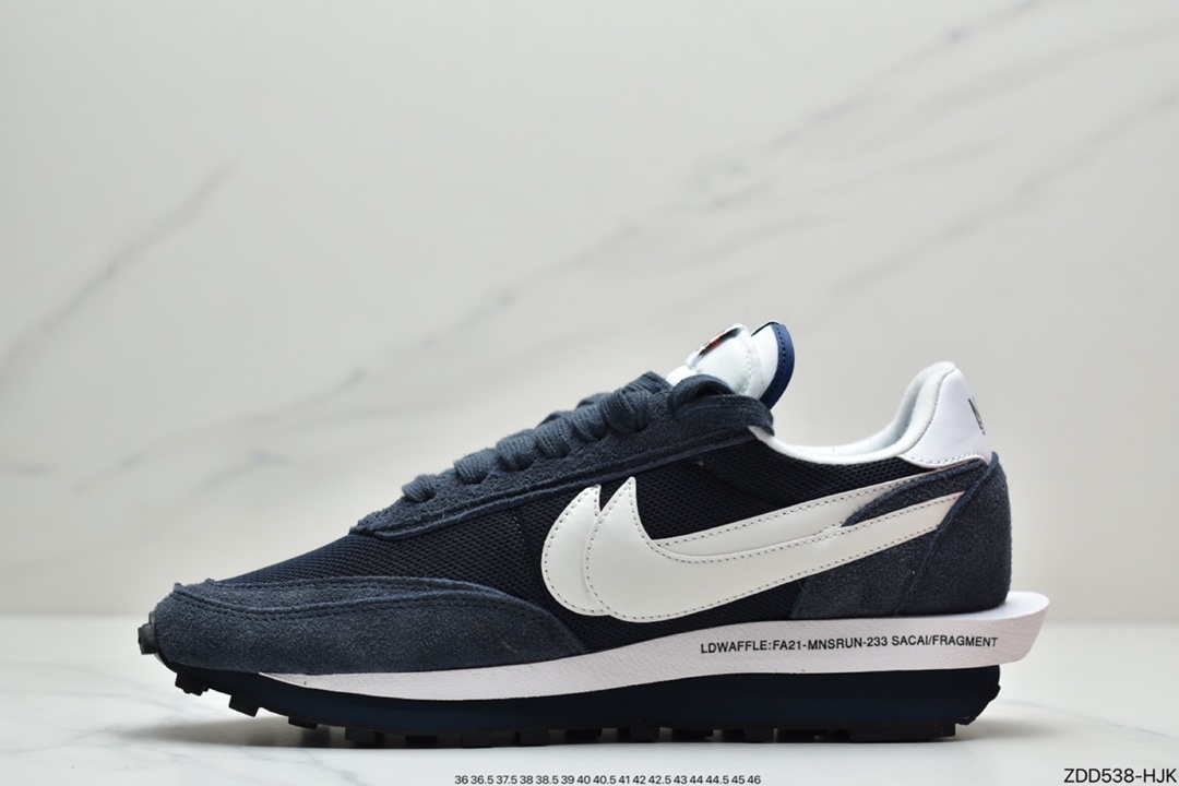 230 Fragment design x Sacai x Nike LDV Waffle Daybreak 藤原浩闪电三方联名深蓝 DH2684-400