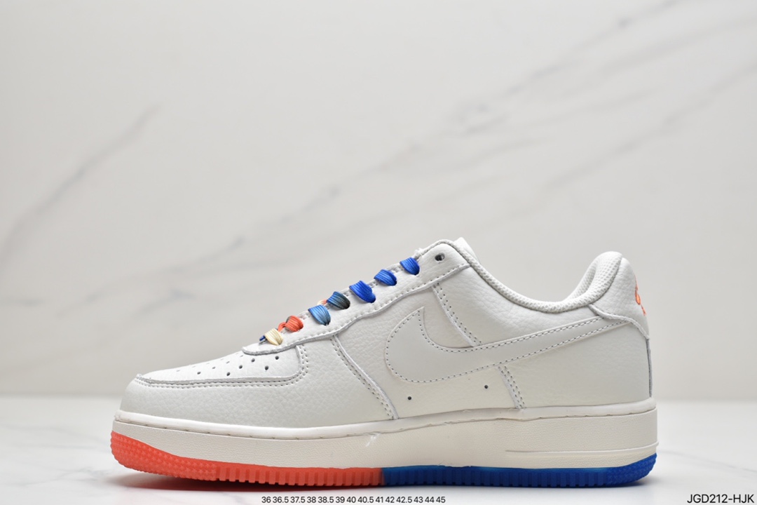 180 Nike Air Force 1’07 QS”Summit White/Orange/Blue Swooshes”空军一号CT1989-105