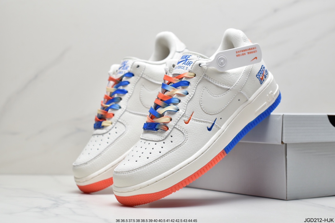 180 Nike Air Force 1’07 QS”Summit White/Orange/Blue Swooshes”空军一号CT1989-105