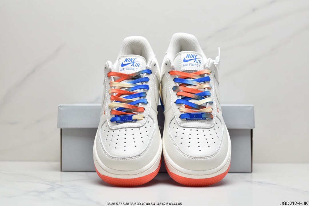 180 Nike Air Force 1’07 QS”Summit White/Orange/Blue Swooshes”空军一号CT1989-105