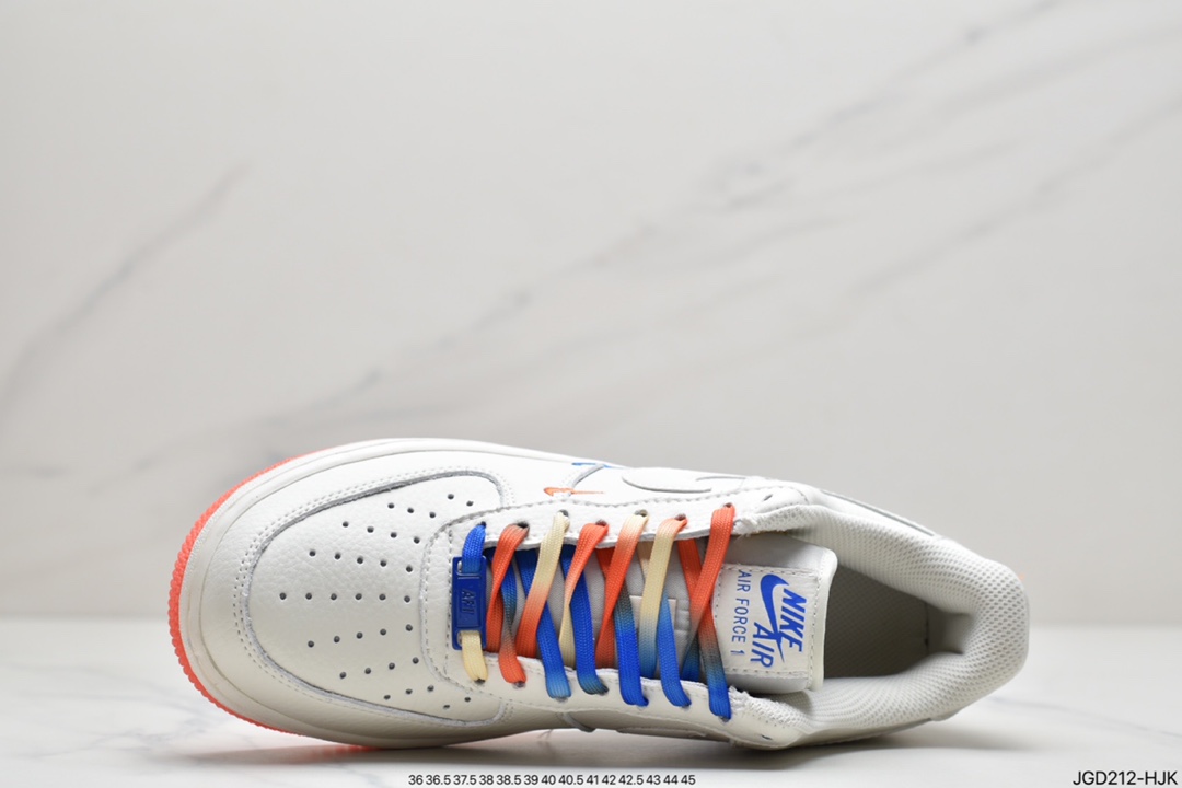 180 Nike Air Force 1’07 QS”Summit White/Orange/Blue Swooshes”空军一号CT1989-105