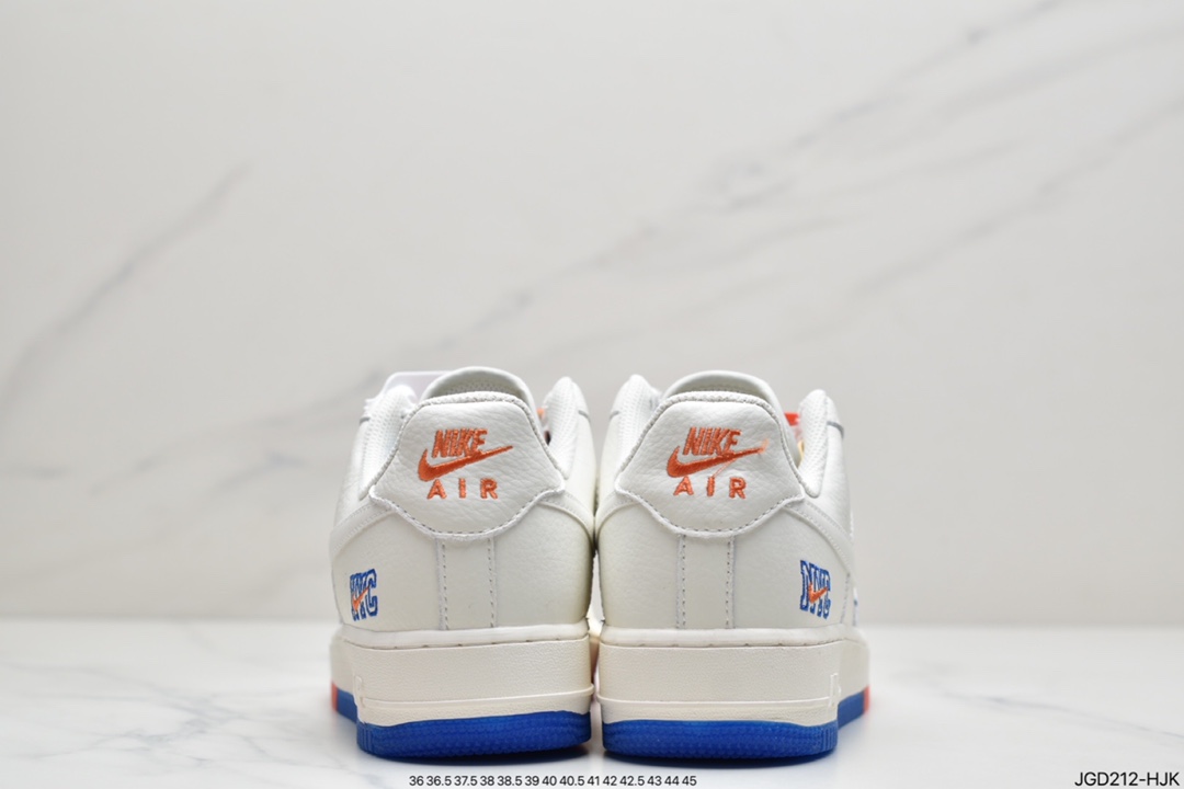 180 Nike Air Force 1’07 QS”Summit White/Orange/Blue Swooshes”空军一号CT1989-105