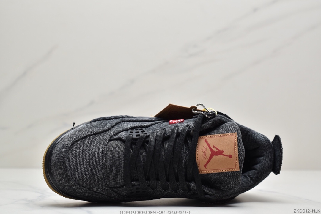 270 Air Jordan 4 Retro Levis Black  (Levis Tag) 李维斯  AO2571-001
