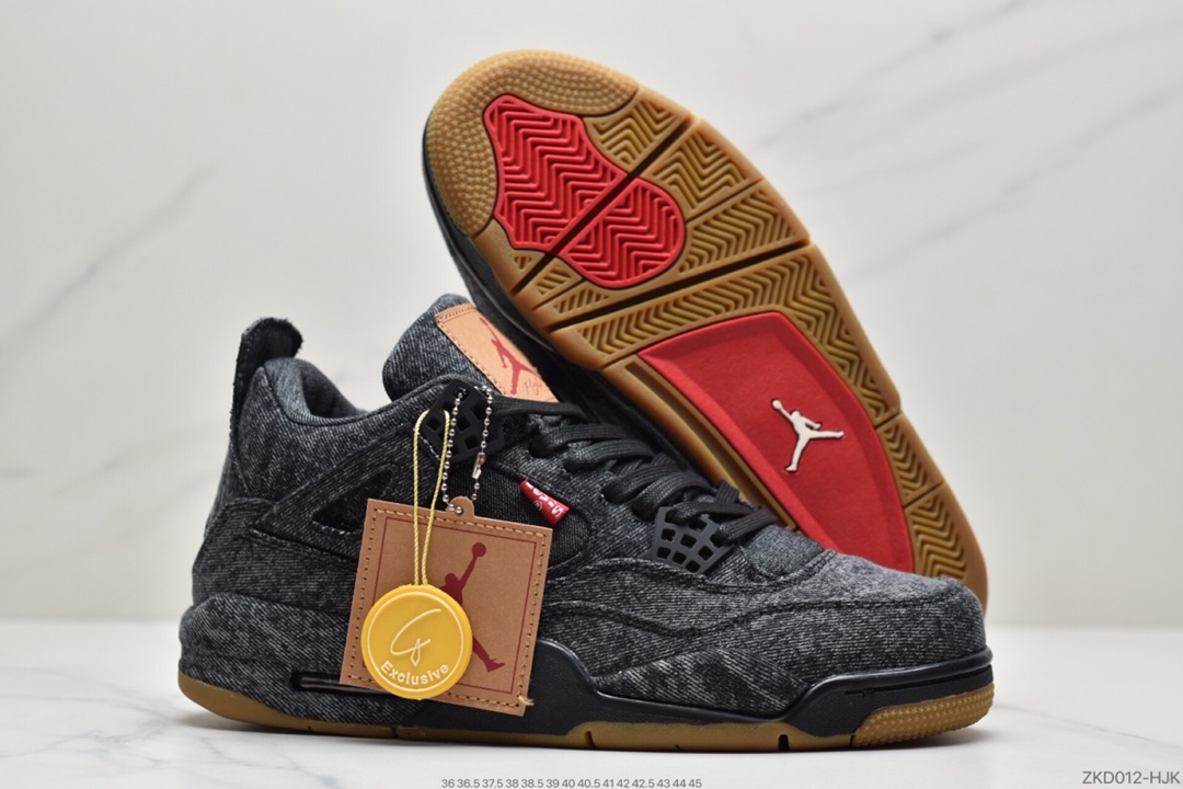 270 Air Jordan 4 Retro Levis Black  (Levis Tag) 李维斯  AO2571-001