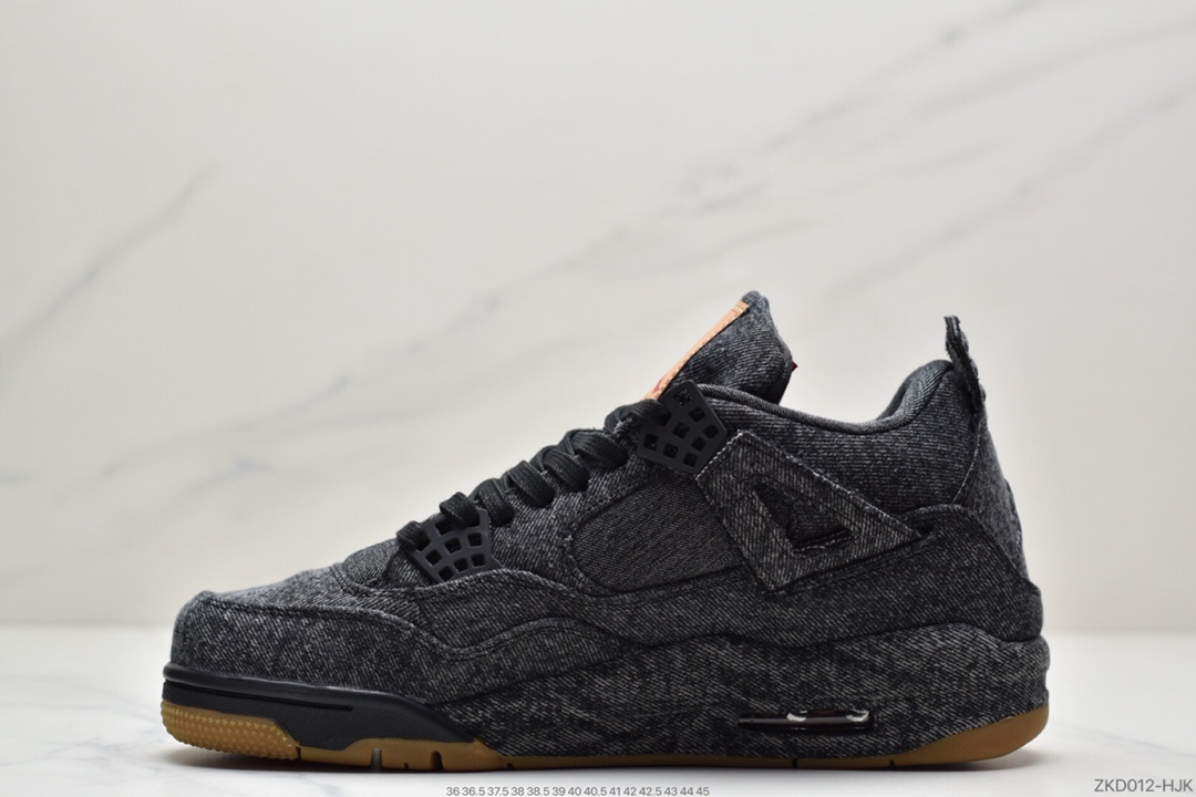 270 Air Jordan 4 Retro Levis Black  (Levis Tag) 李维斯  AO2571-001