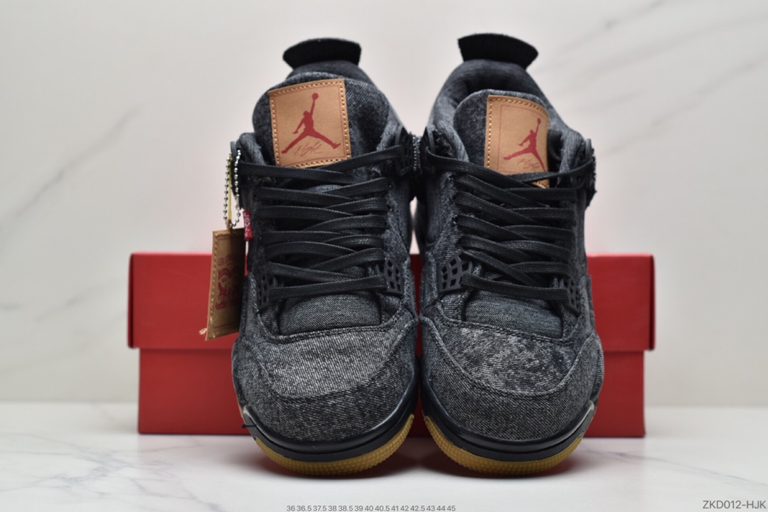 270 Air Jordan 4 Retro Levis Black  (Levis Tag) 李维斯  AO2571-001