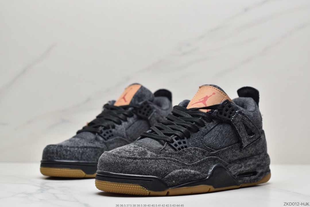 270 Air Jordan 4 Retro Levis Black  (Levis Tag) 李维斯  AO2571-001