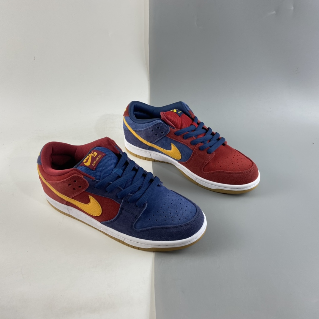 P380  Nike SB Dunk Low“Barcelona”巴萨装扮配色扣篮系列复古低帮滑板鞋 DJ0606-400