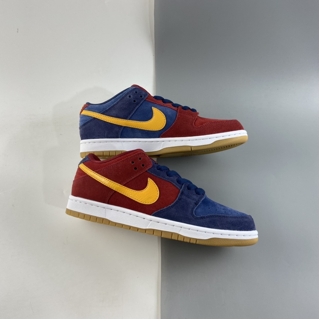 P380  Nike SB Dunk Low“Barcelona”巴萨装扮配色扣篮系列复古低帮滑板鞋 DJ0606-400