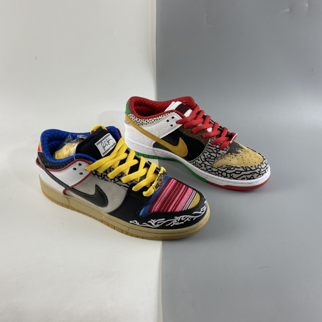 P360  Paul Rodriguez x Nike SB Dunk Low”What The P-Rod”扣篮系列低帮休闲运动滑板板鞋“融合彩色拼接鸳鸯”CZ2239-600