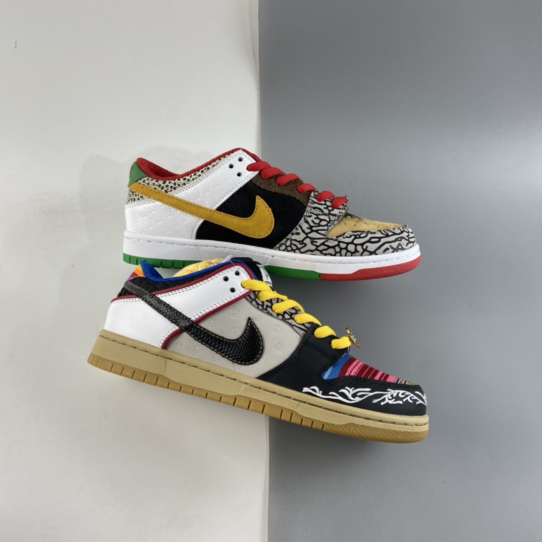 P360  Paul Rodriguez x Nike SB Dunk Low”What The P-Rod”扣篮系列低帮休闲运动滑板板鞋“融合彩色拼接鸳鸯”CZ2239-600