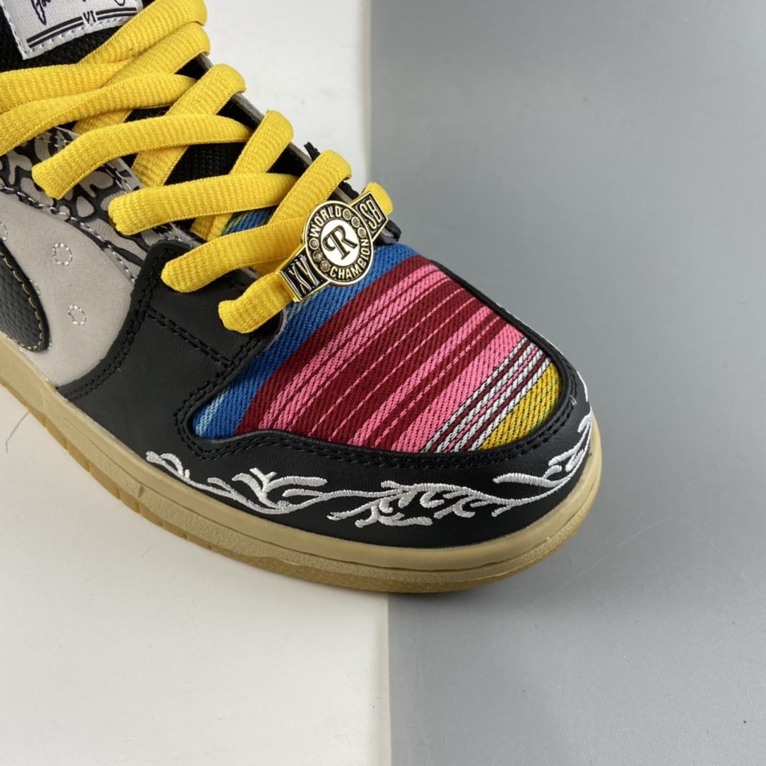 P360  Paul Rodriguez x Nike SB Dunk Low”What The P-Rod”扣篮系列低帮休闲运动滑板板鞋“融合彩色拼接鸳鸯”CZ2239-600