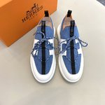 Hermes Shoes Sneakers Replica AAA+ Designer
 Men Canvas Chamois Sheepskin Fashion Casual