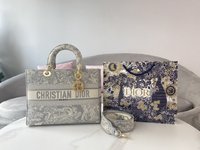 Dior Bags Handbags Top Fake Designer
 Gold Grey Embroidery Lady