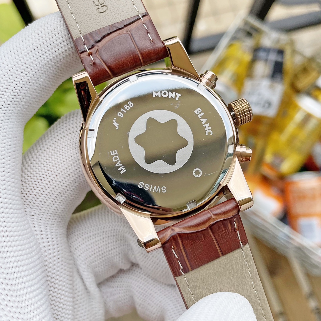 Montblanc Multifunctional Wristwatch with White and Platinum Shells: Precision and Style Combined - 图片 9