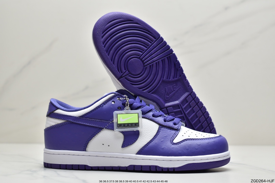 290 耐克NK Dunk SB Low 白紫 反钩撕纸 鸳鸯  DJ4636-100
