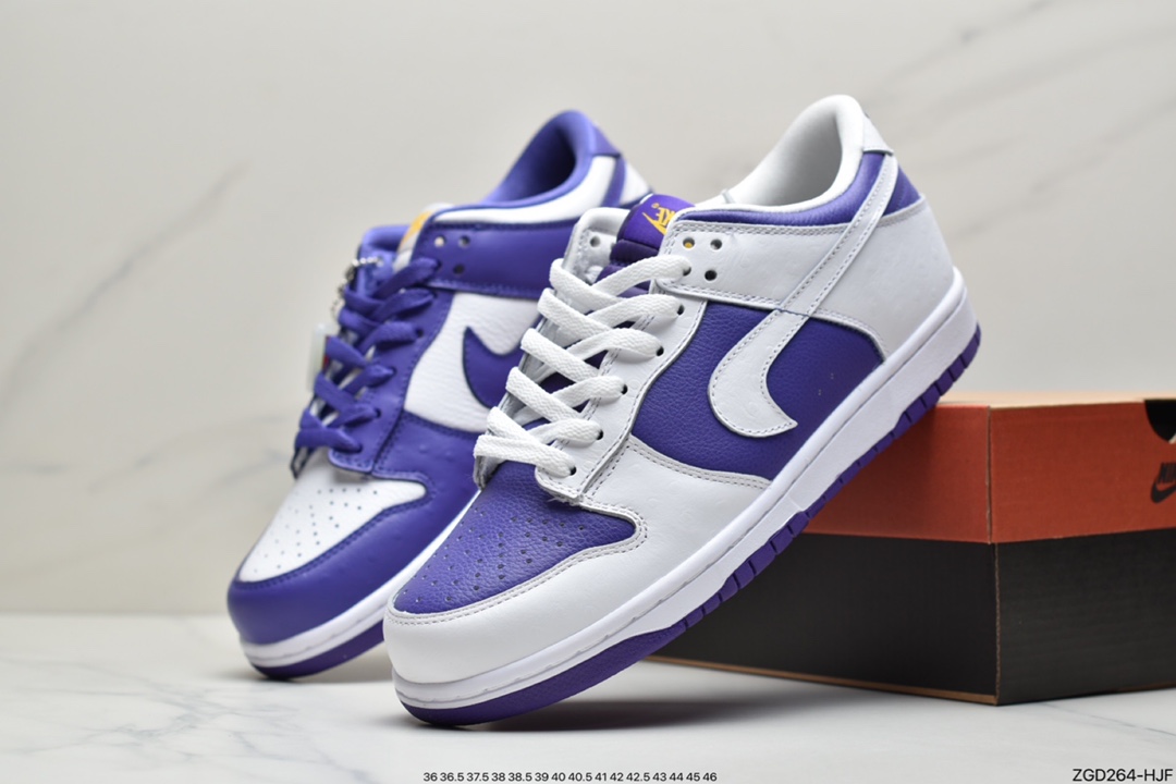 290 耐克NK Dunk SB Low 白紫 反钩撕纸 鸳鸯  DJ4636-100