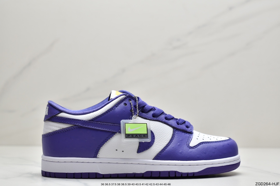 290 耐克NK Dunk SB Low 白紫 反钩撕纸 鸳鸯  DJ4636-100