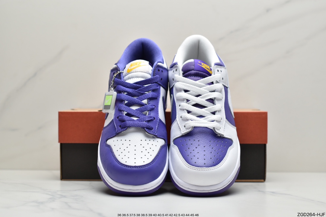 290 耐克NK Dunk SB Low 白紫 反钩撕纸 鸳鸯  DJ4636-100