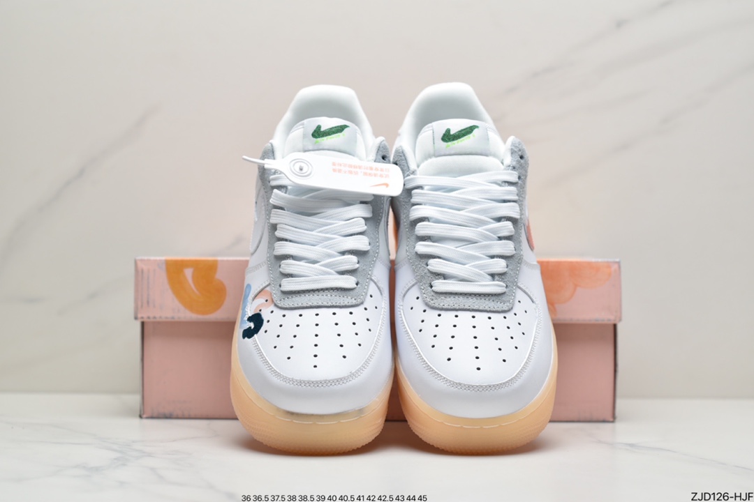 240 耐克Mayumi Yamase xNike Flyleather Ain Force1白色手绘涂鸦官方同步 DB3598-100