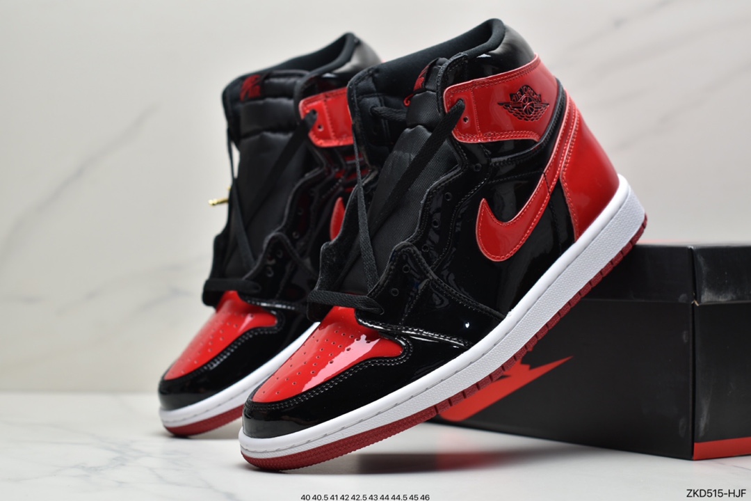 270 Air Jordan 1 High OG ”Bred Patent” 高帮 漆皮黑红555088-063