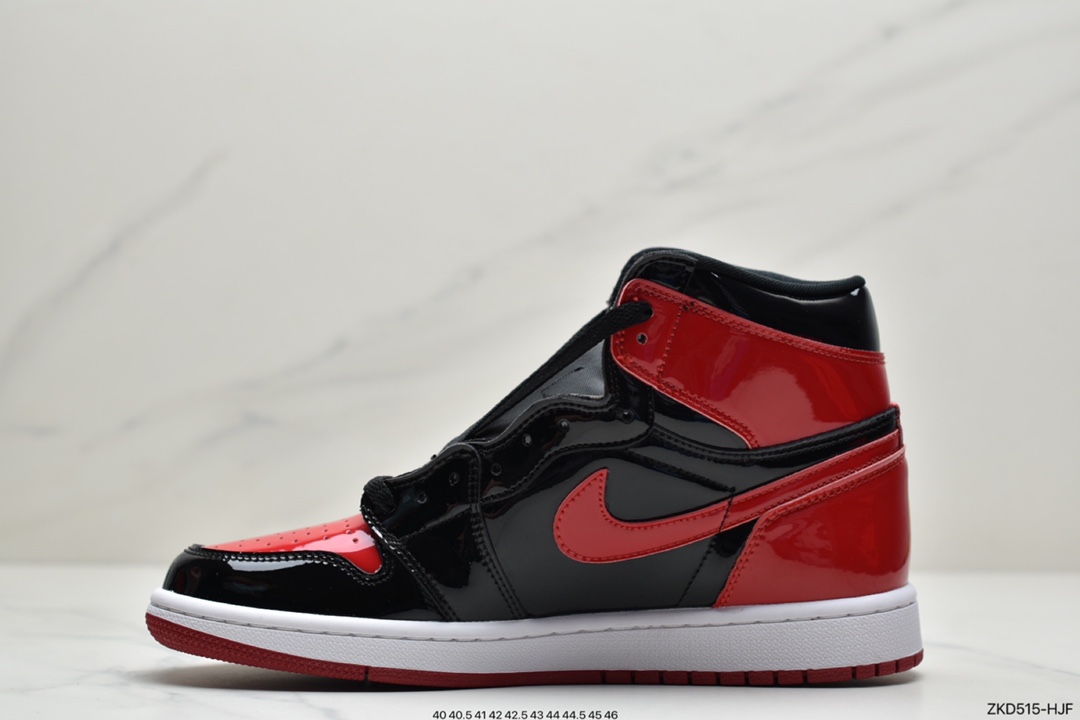 270 Air Jordan 1 High OG ”Bred Patent” 高帮 漆皮黑红555088-063